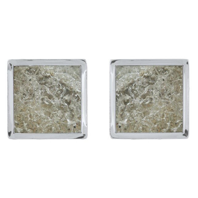 Glacial Ice Abstract Nature Texture Cufflinks (Front)