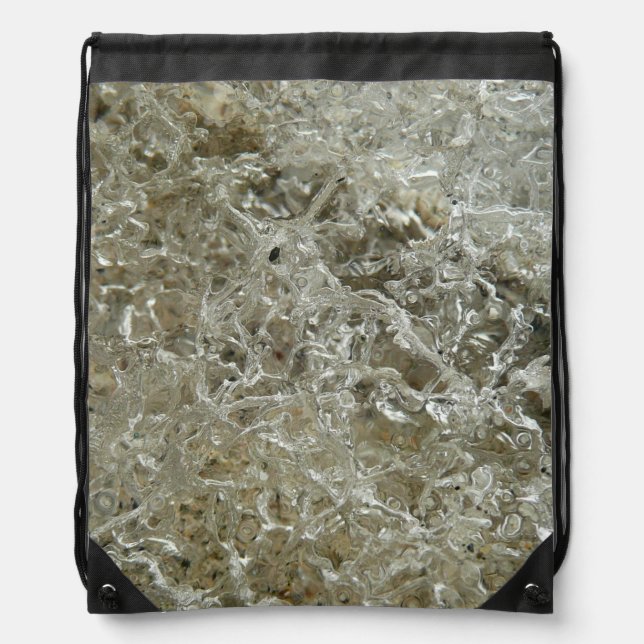 Glacial Ice Abstract Nature Texture Drawstring Bag (Front)