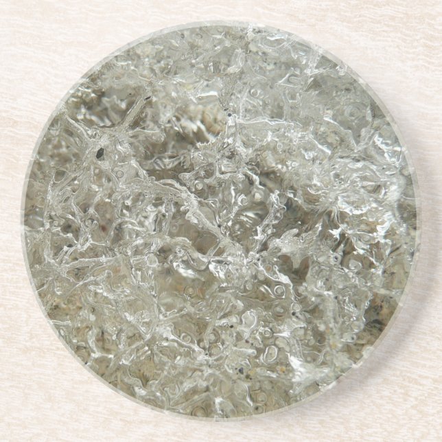 Glacial Ice Abstract Nature Texture Drink Coaster (Front)
