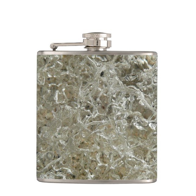 Glacial Ice Abstract Nature Texture Flask (Front)