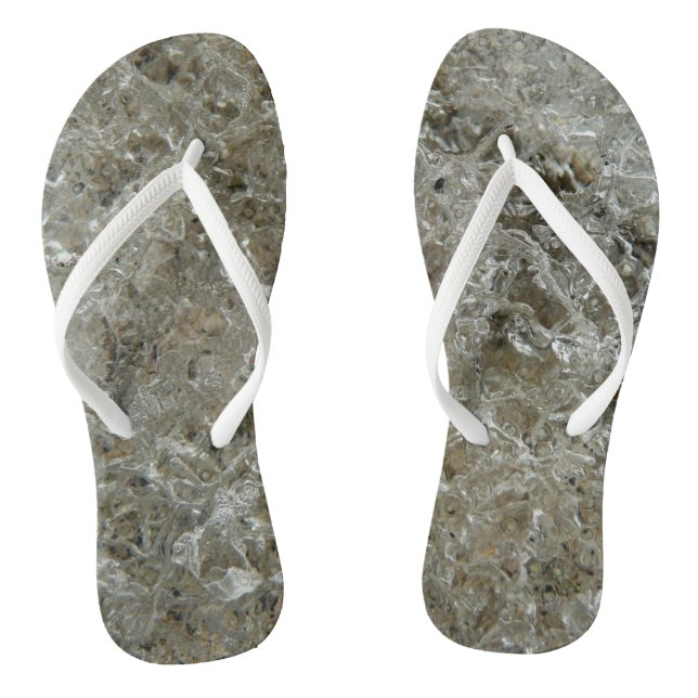 Glacial Ice Abstract Nature Texture Flip Flops (Footbed)