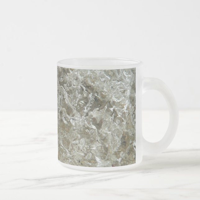 Glacial Ice Abstract Nature Texture Frosted Glass Coffee Mug (Right)