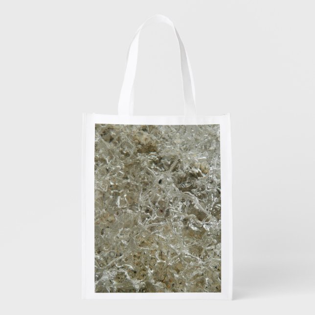 Glacial Ice Abstract Nature Texture Grocery Bag (Front)