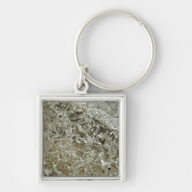 Glacial Ice Abstract Nature Texture Keychain (Front)