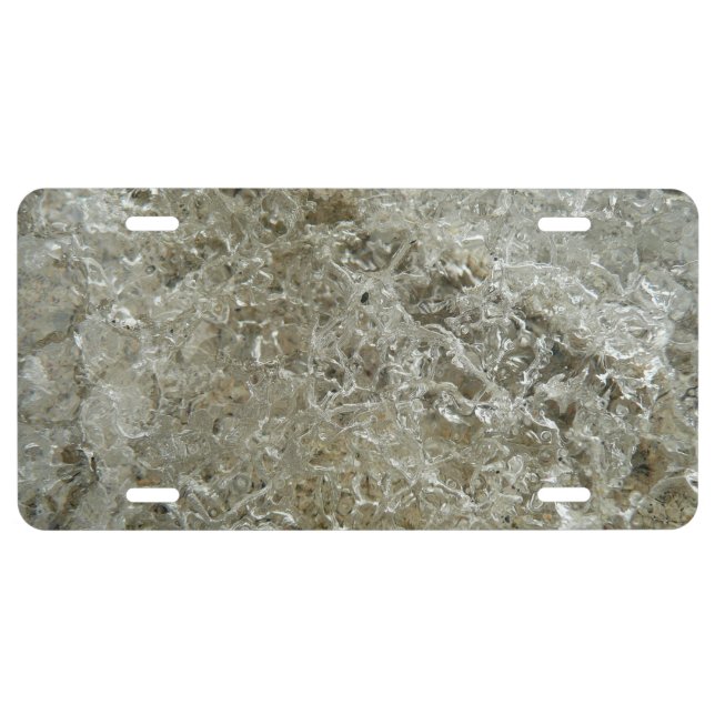 Glacial Ice Abstract Nature Texture License Plate (Front)