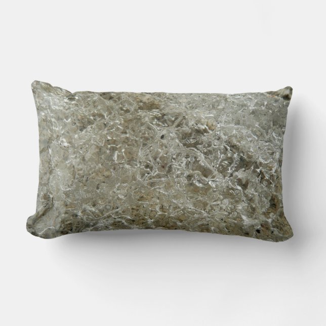 Glacial Ice Abstract Nature Texture Lumbar Pillow (Front)