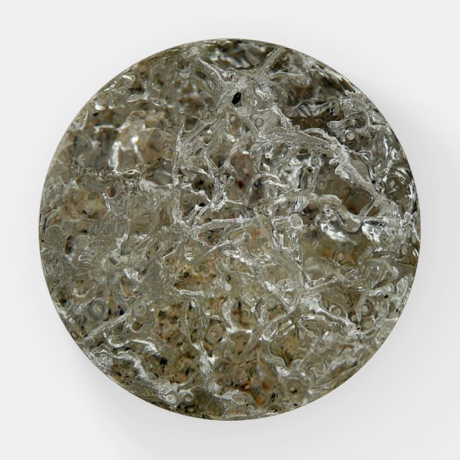 Glacial Ice Abstract Nature Texture Paperweight (Front)