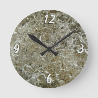 Glacial Ice Abstract Nature Texture Round Clock
