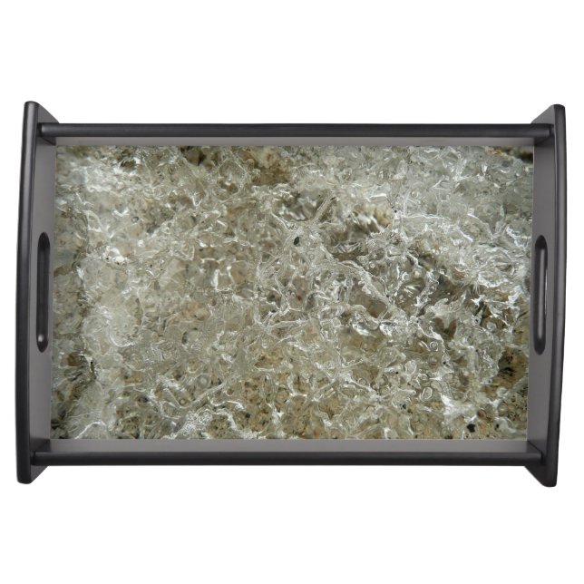 Glacial Ice Abstract Nature Texture Serving Tray (Front)