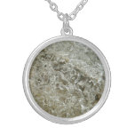 Glacial Ice Abstract Nature Texture Silver Plated Necklace