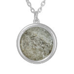 Glacial Ice Abstract Nature Texture Silver Plated Necklace