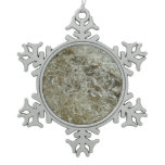Glacial Ice Abstract Nature Texture Snowflake Pewter Christmas Ornament