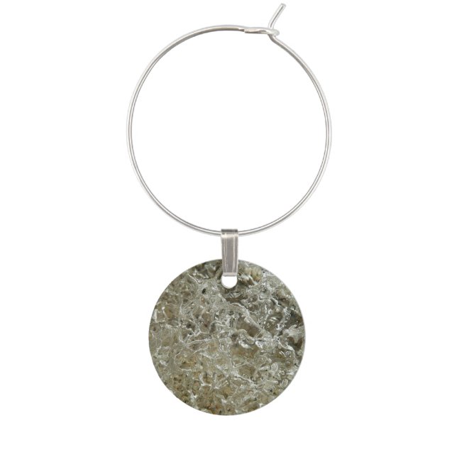 Glacial Ice Abstract Nature Texture Wine Charm (Front)