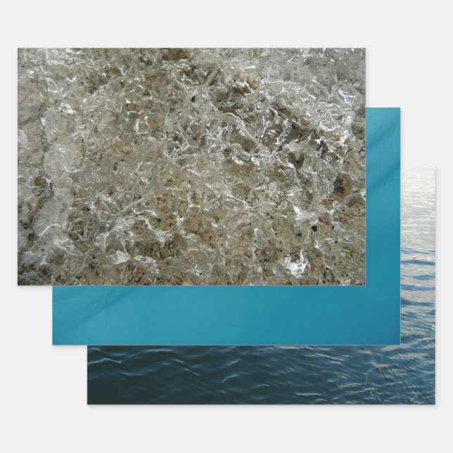Glacial Ice Abstract Nature Texture Wrapping Paper Sheets (Set)