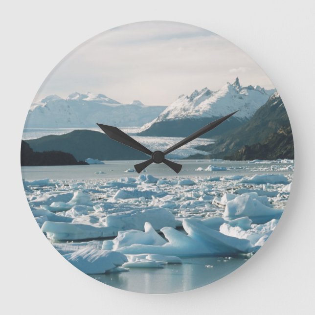 Glacial Icebergs Large Clock (Front)