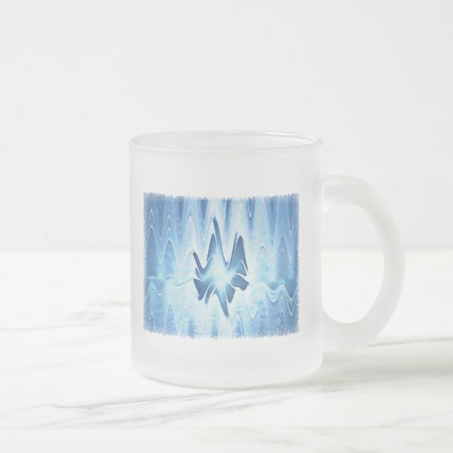 Glacial Lake Frosted Glass Coffee Mug (Right)
