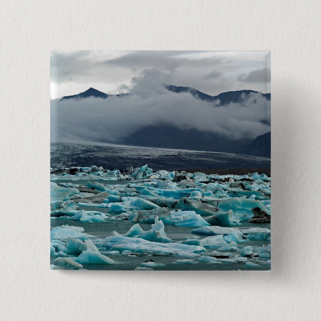 Glacial lake Jokulsarlon - Iceland Button (Front)