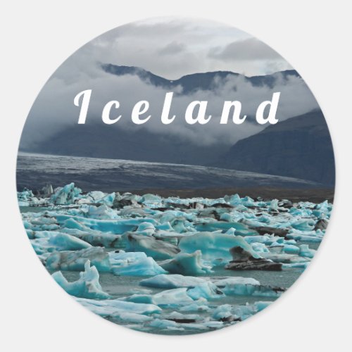 Glacial lake Jokulsarlon _ Iceland Classic Round Sticker