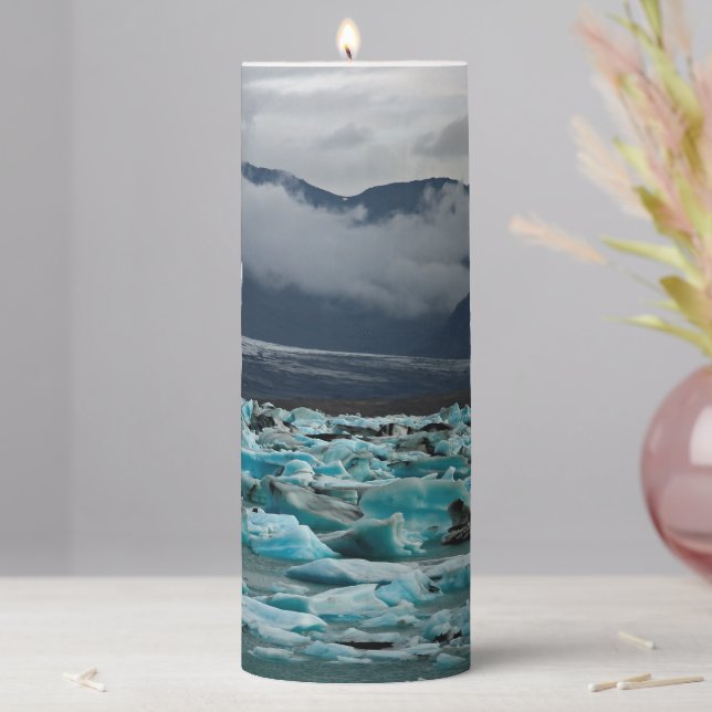Glacial lake Jokulsarlon - Iceland Pillar Candle (In Situ)