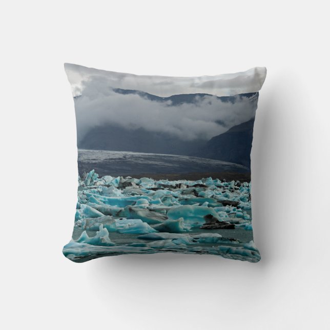 Glacial lake Jokulsarlon - Iceland Throw Pillow (Front)