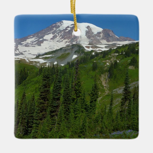 Glacial Melt at Mount Rainier Ceramic Ornament (Front)