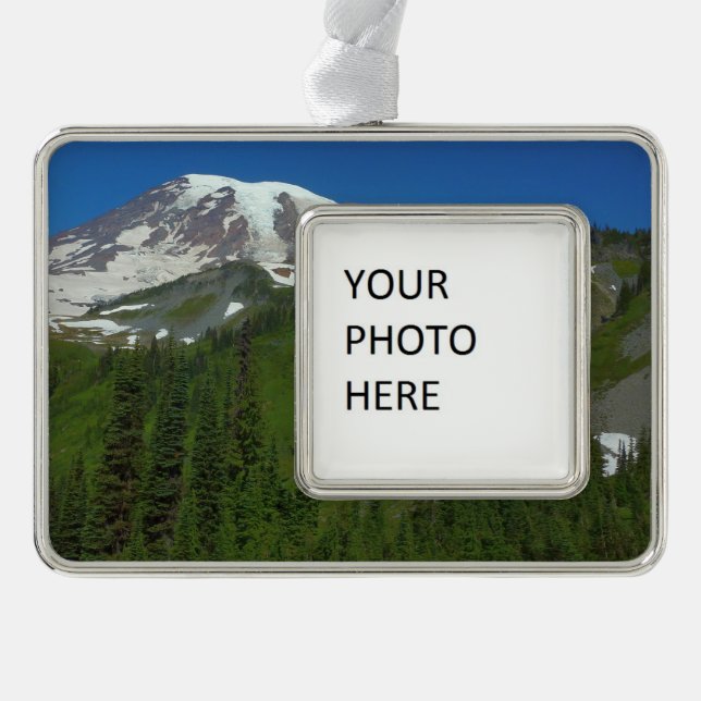 Glacial Melt at Mount Rainier Christmas Ornament (Front)