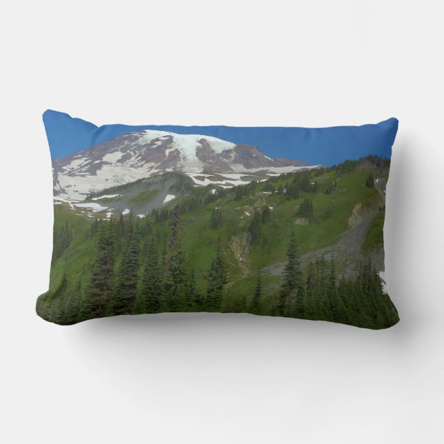 Glacial Melt at Mount Rainier Lumbar Pillow (Front)