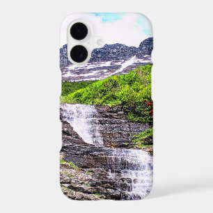 Glacial Melt Waterfalls Rush off Rocky Mountains iPhone 17 Case
