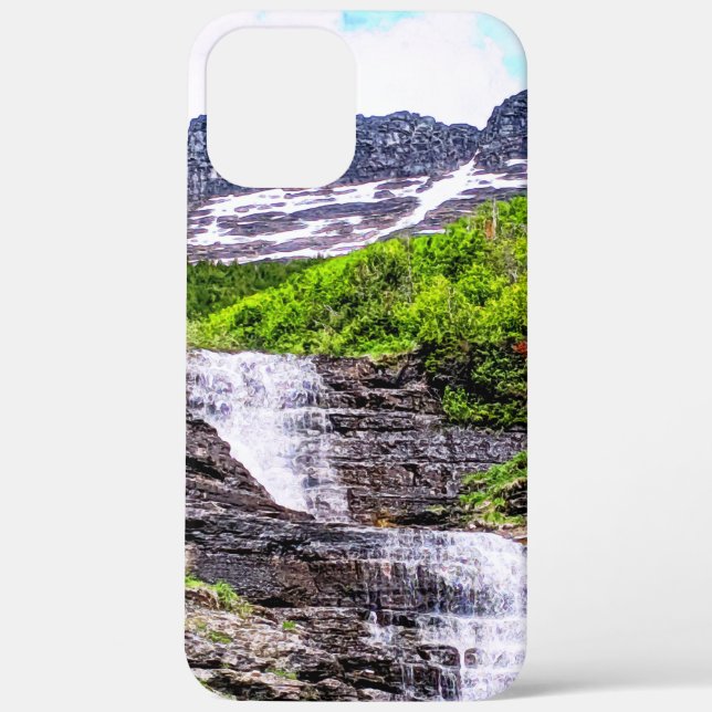 Glacial Melt Waterfalls Rush off Rocky Mountains Case-Mate iPhone Case (Back)