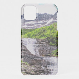 Glacial Melt Waterfalls Rush off Rocky Mountains iPhone 11 Case