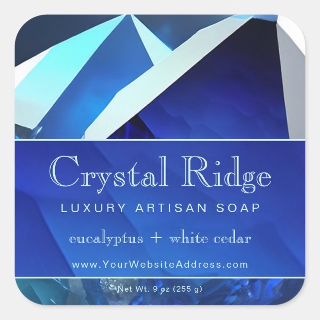 Glacial Mountain Magical Mystic Abstract Crystals Square Sticker (Front)