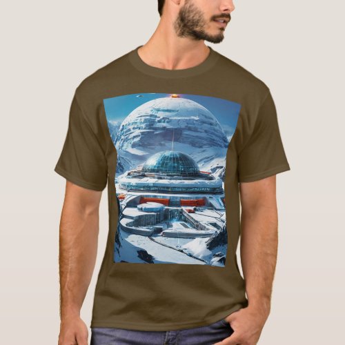 Glacial Nexus A Futuristic Government Center T_Shirt