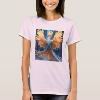 "Glacial Splendor: Majestic Ice Phoenix" T-Shirt