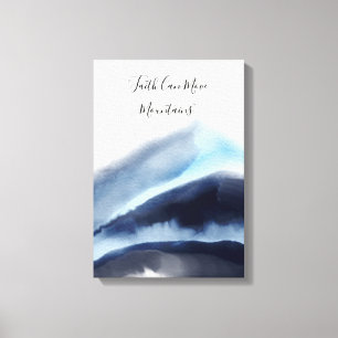 Glacial Watercolor Mountains Painting Canvas Print