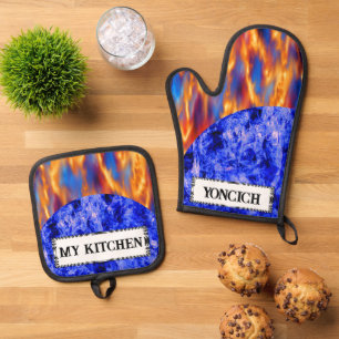 Glaciem et Ignis by Kenneth Yoncich Oven Mitt & Pot Holder Set