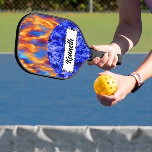Glaciem et Ignis by Kenneth Yoncich Pickleball Paddle
