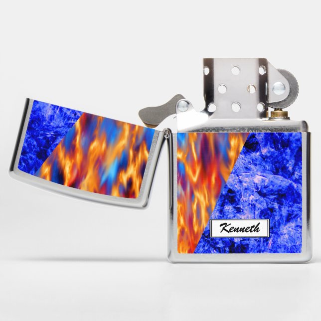 Glaciem et Ignis by Kenneth Yoncich Zippo Lighter (Opened)