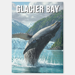 Glacier Bay Humpback Whale Breaching Alaska Travel Magnet
