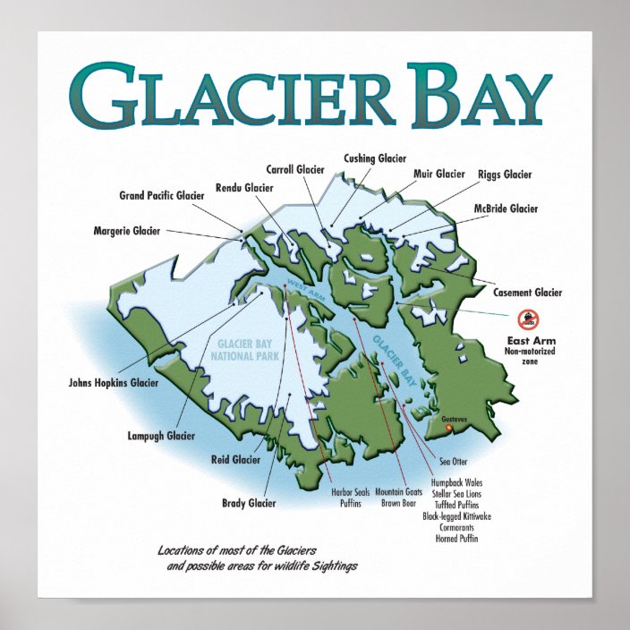 Glacier Bay Map Print | Zazzle