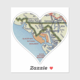 Glacier Bay National Monument Vintage Map Sticker