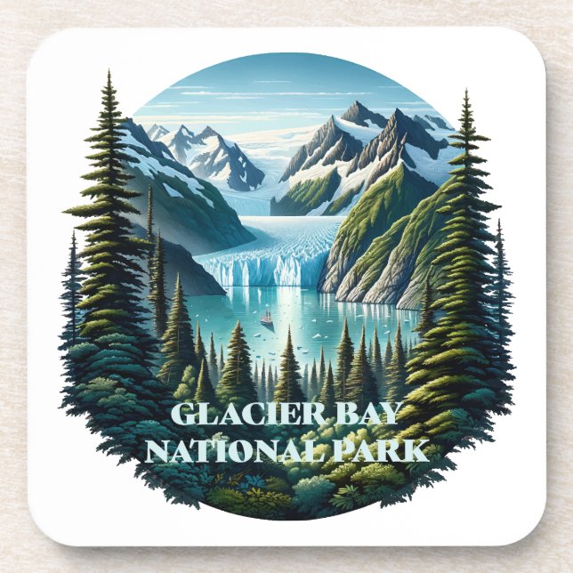 Glacier Bay National Park Alaska Beverage Coaster (Front)