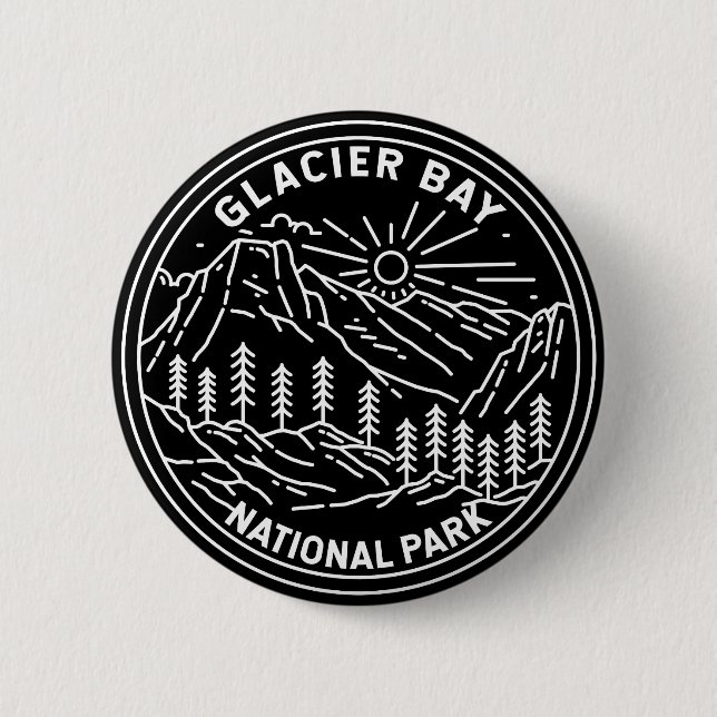 Glacier Bay National Park Alaska Monoline Button (Front)