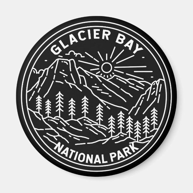 Glacier Bay National Park Alaska Monoline Magnet (Front)