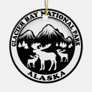 Glacier Bay National Park Alaska moose circle Ceramic Ornament