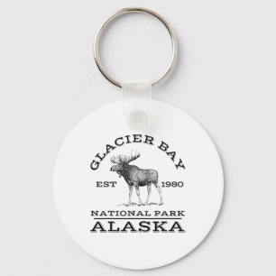 Glacier Bay National Park Alaska Moose Hiking Outd Keychain