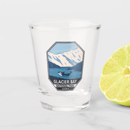 Glacier Bay National Park Alaska Orca Art Vintage Shot Glass