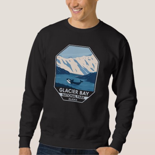 Glacier Bay National Park Alaska Orca Art Vintage Sweatshirt