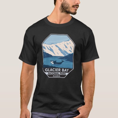 Glacier Bay National Park Alaska Orca Art Vintage T_Shirt