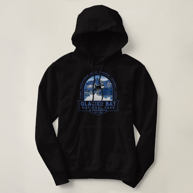 Glacier Bay National Park Alaska Orca Mountains Fi Hoodie (Design Front)