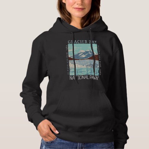 Glacier Bay National Park Alaska Retro Distressed Hoodie